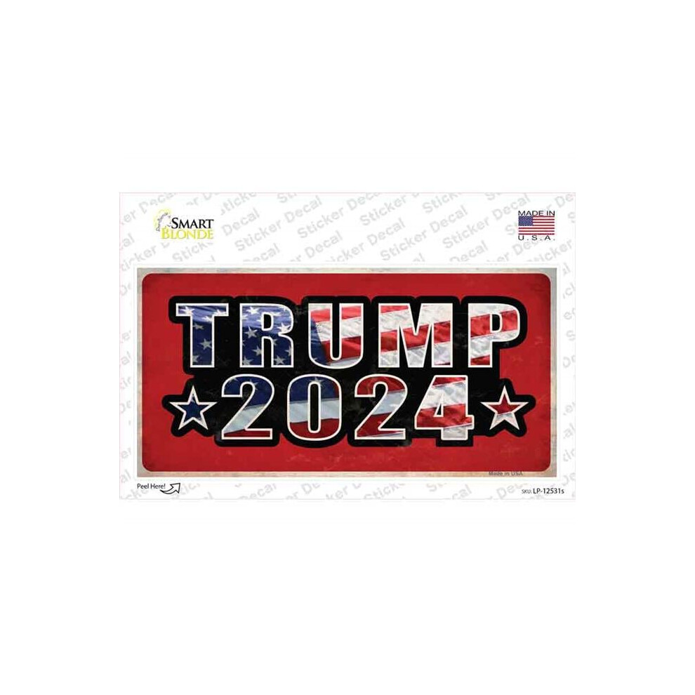 Smart Blonde Lp-12531S-M Trump 2024 Flag Novelty Sticker Decal - Medium 792636485619