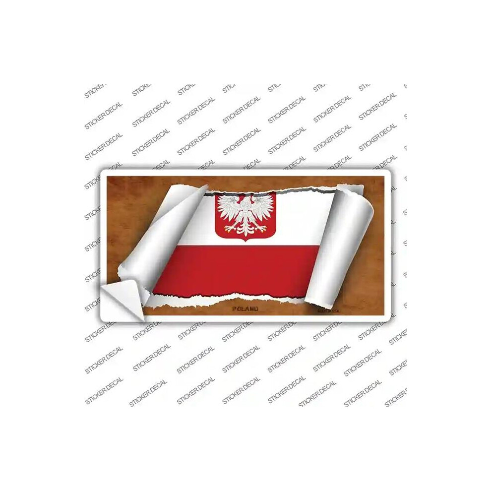 Smart Blonde Lp-9109S-L Poland & Eagle Flag Scroll Novelty Sticker Decal - Large 792636487231