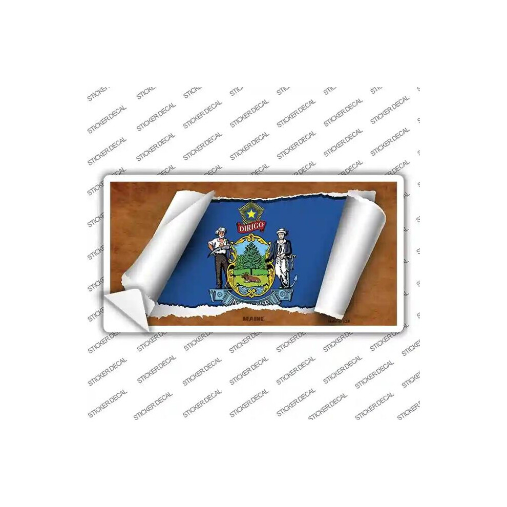 Smart Blonde Lp-9025S-Xl Maine Flag Scroll Novelty Sticker Decal - Extra Large 792636486814