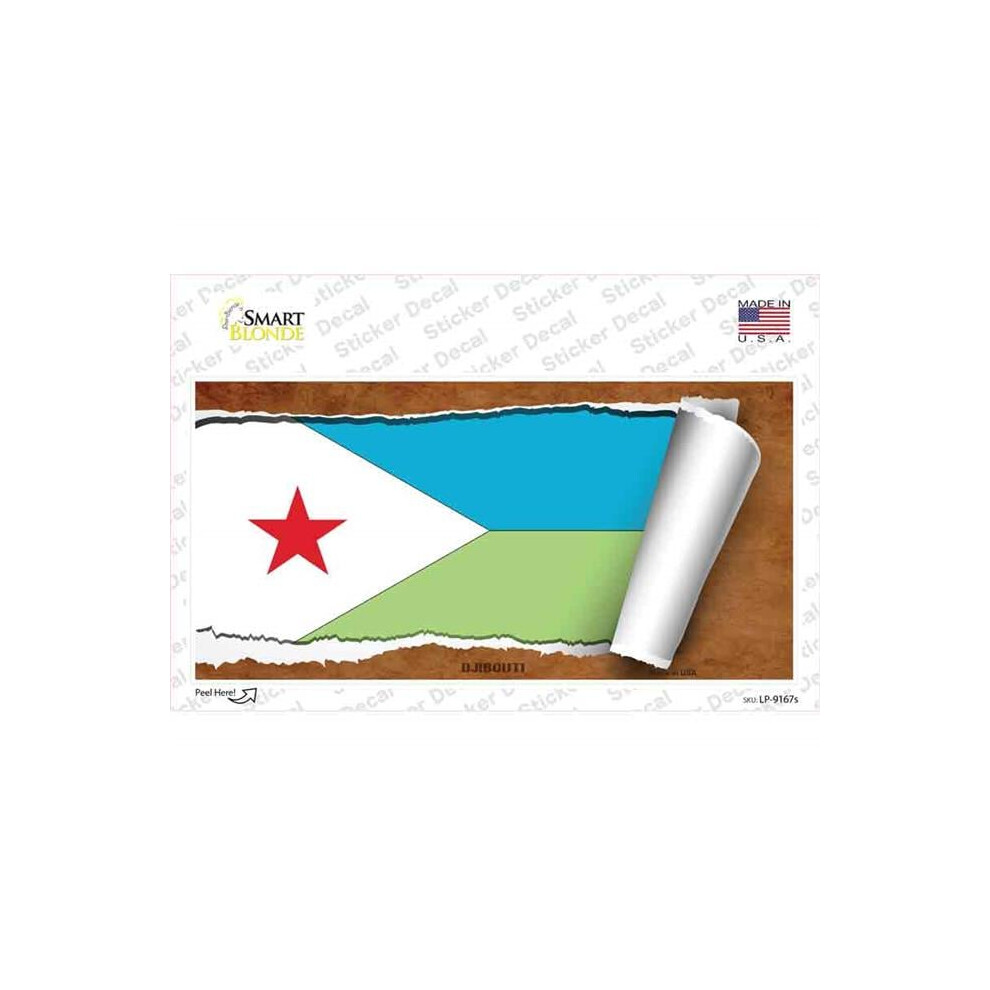 Smart Blonde Lp-9167S-M Djibouti Flag Scroll Novelty Sticker Decal - Medium 792636487538