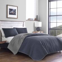 Eddie Bauer - Set cuvertura Queen lenjerie de pat reversabila cu cuverturi asortate Decor u?or pentru acasa pentru toate anotimpurile (Hidden Lak