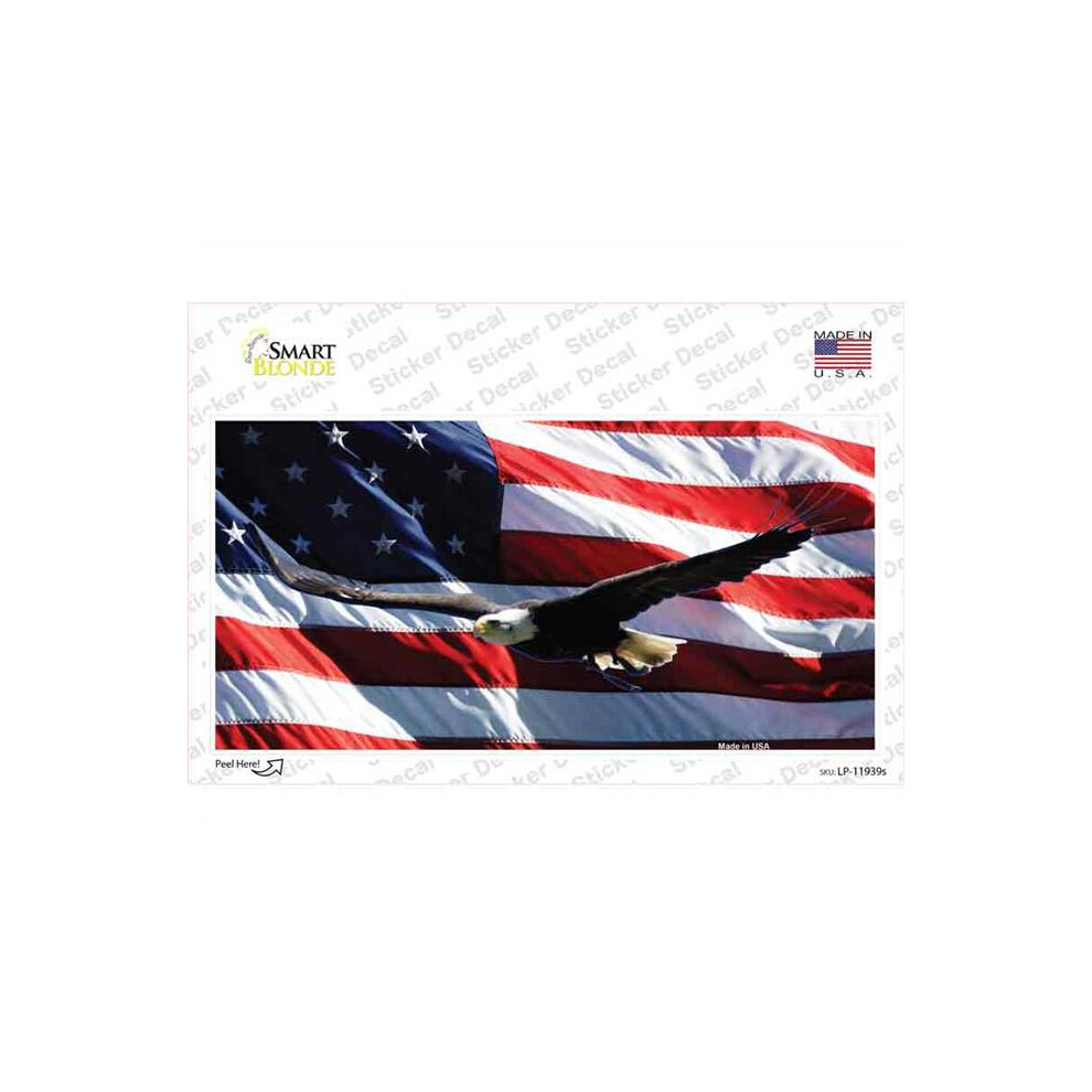 Smart Blonde Lp-11939S-M Soaring Eagle Flag Novelty Sticker Decal - Medium 792636492891