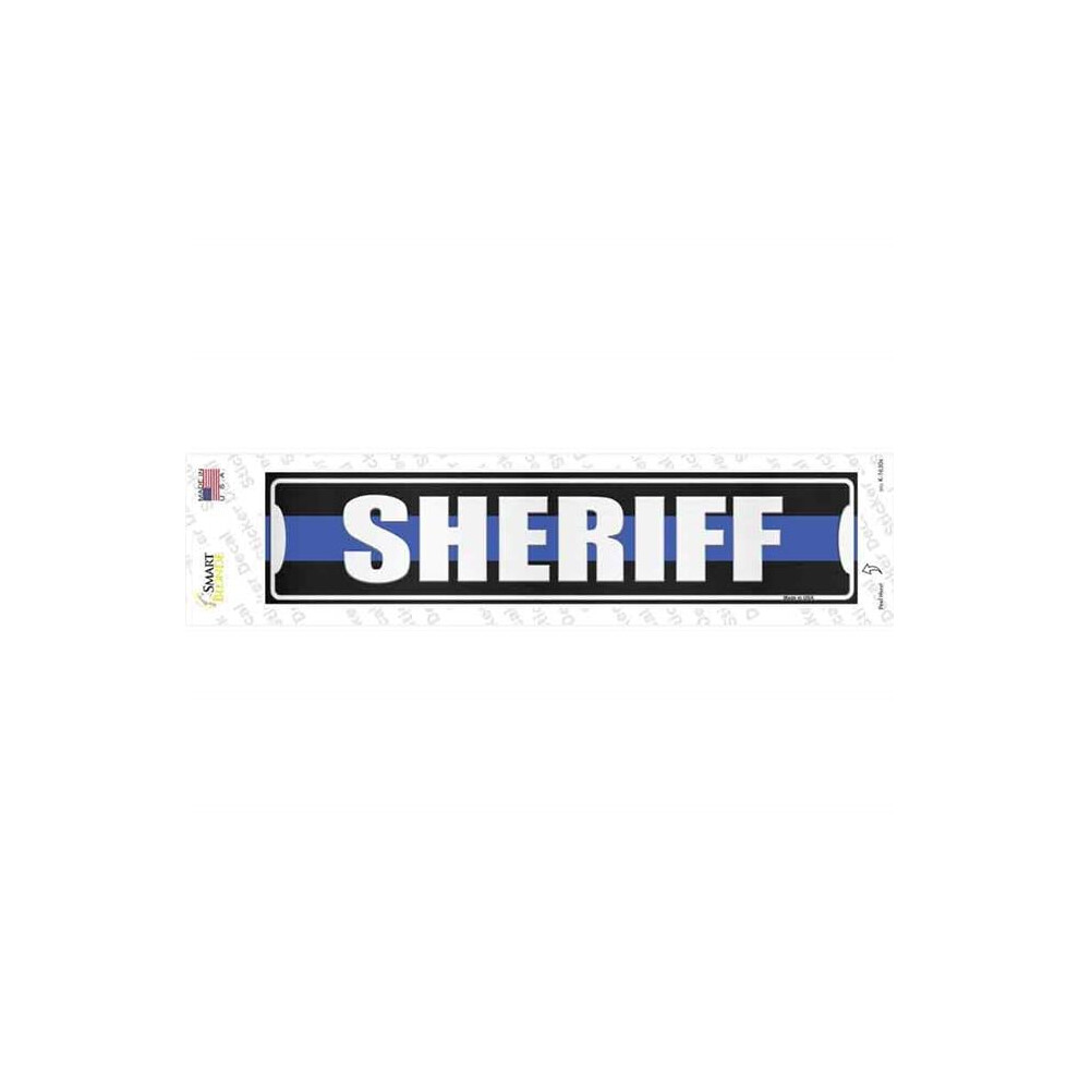 Smart Blonde K-1630S-M Sheriff Line Novelty Narrow Sticker Decal - Medium Blue 792636489419