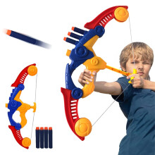 WenToyce Soft Arrow Bow Set for Kids Beginner  Easy Foam Archery Kit for Starters  with 4 Soft Darts Arrows  Safe Outdoor Indoor Shooting Games Activi