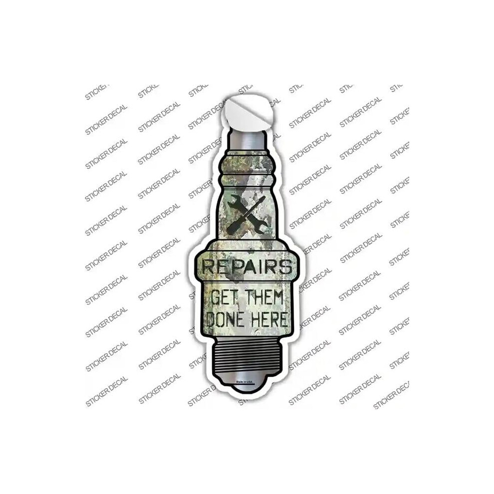 Smart Blonde J-034S-L Repair Novelty Spark Plug Sticker Decal - Large 792636489761