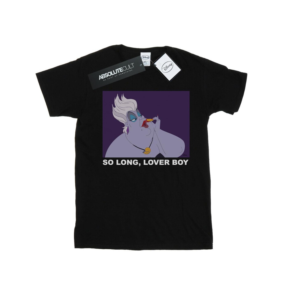 (XXL, Black) Disney Womens/Ladies The Little Mermaid Ursula Lover Boy Cotton Boyfriend T-Shirt