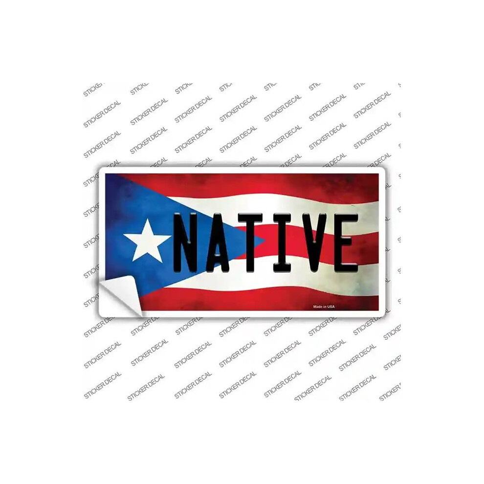 Smart Blonde Lp-11408S-L Native Puerto Rico Flag Novelty Sticker Decal - Large 792636492563