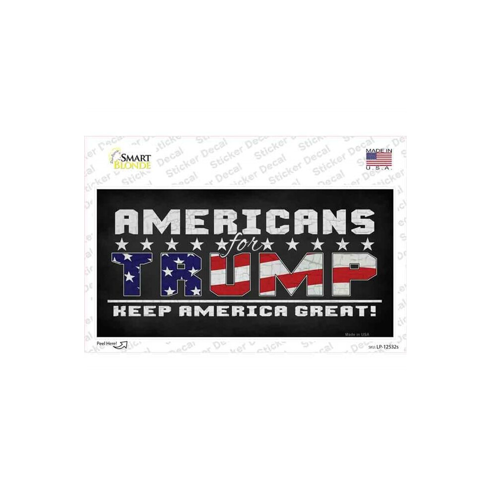 Smart Blonde Lp-12532S-M Americans For Trump Novelty Sticker Decal - Medium 792636493218