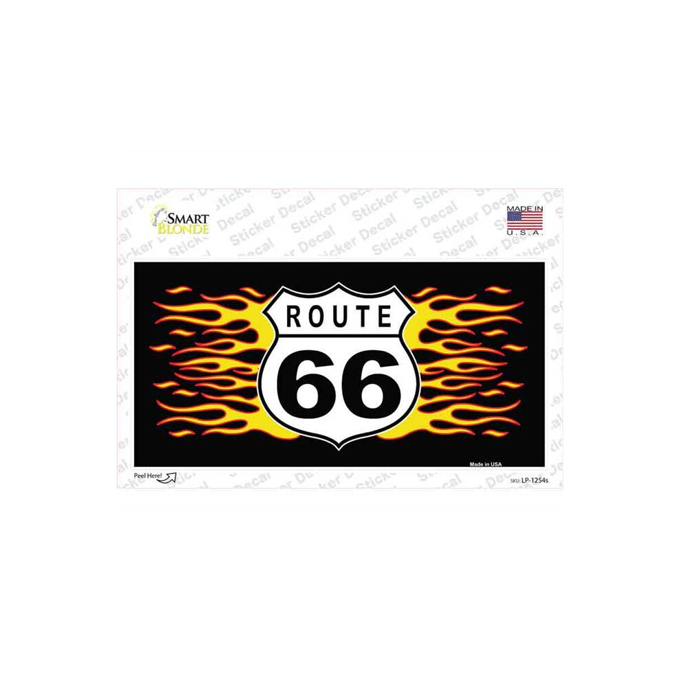 Smart Blonde Lp-1254S-M Route 66 Flames Novelty Sticker Decal - Medium 792636493225