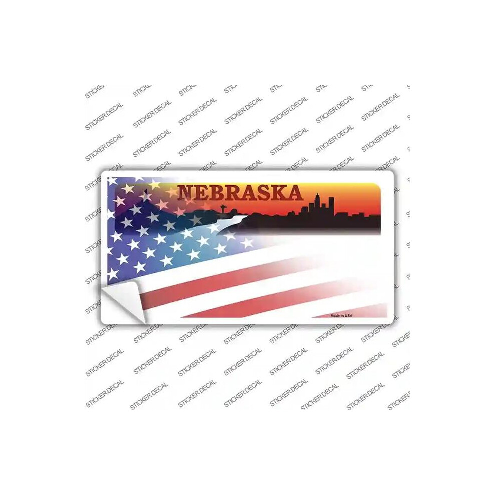 Smart Blonde Lp-12450S-Xl Nebraska Half American Flag Novelty Sticker Decal - Extra Large 792636494093