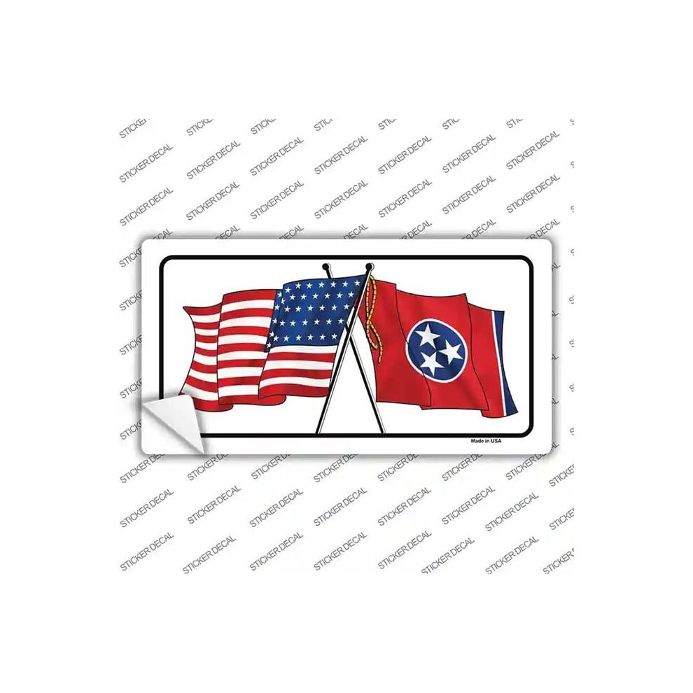 Smart Blonde Lp-11502S-L Tennessee Crossed Us Flag Novelty Sticker Decal - Large 792636493423