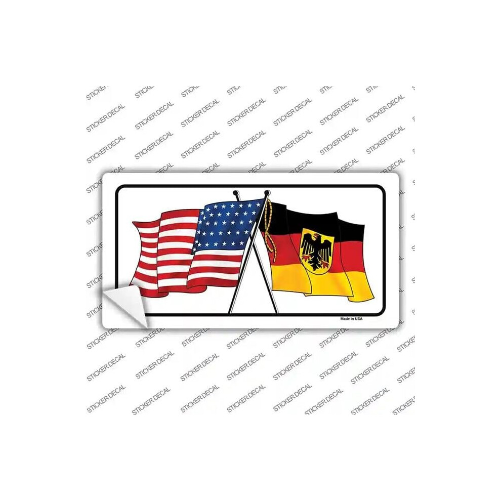 Smart Blonde Lp-11513S-L Germany Crossed Us Flag Novelty Sticker Decal - Large 792636493454