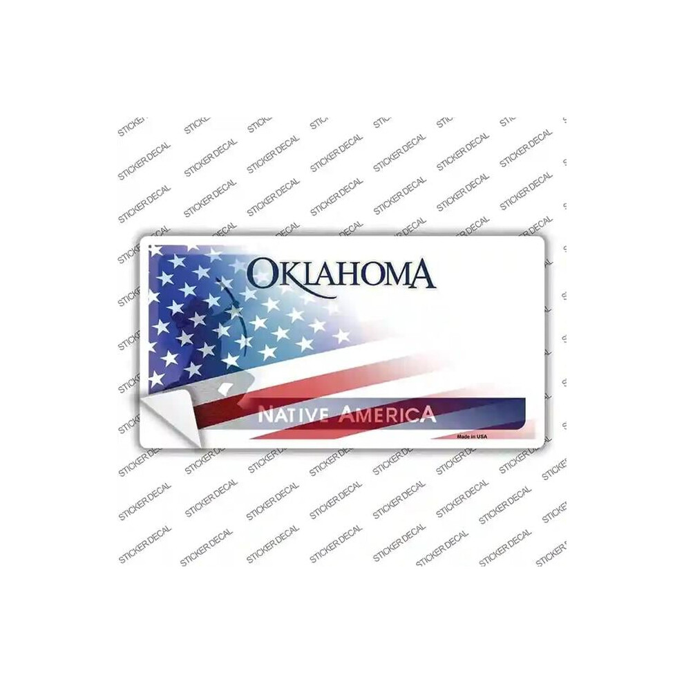 Smart Blonde Lp-12455S-S Oklahoma Half American Flag Novelty Sticker Decal - Small 792636494123