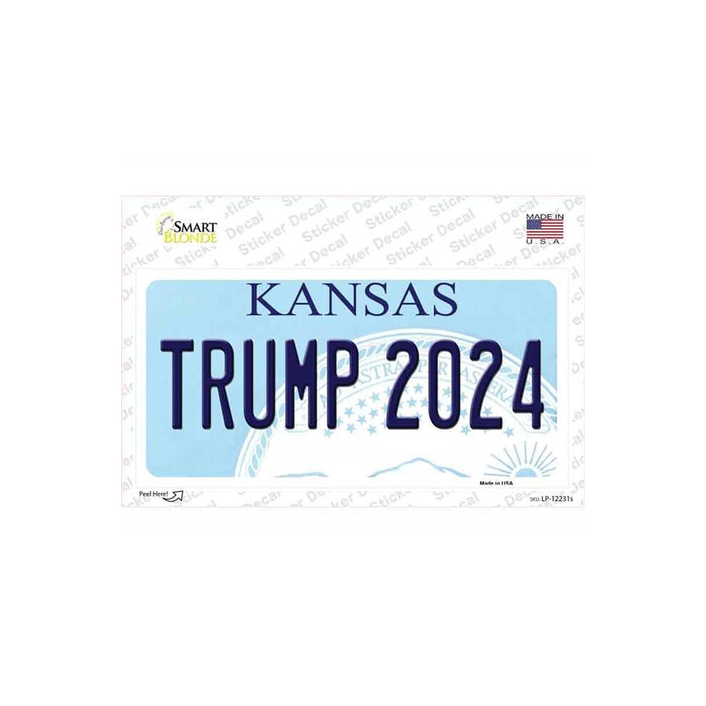 Smart Blonde Lp-12231S-M Trump 2024 Kansas Novelty Sticker Decal - Medium 792636494611