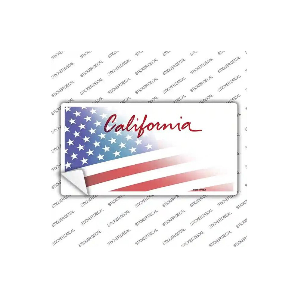 Smart Blonde Lp-12334S-S California American Flag Novelty Sticker Decal - Small 792636494857