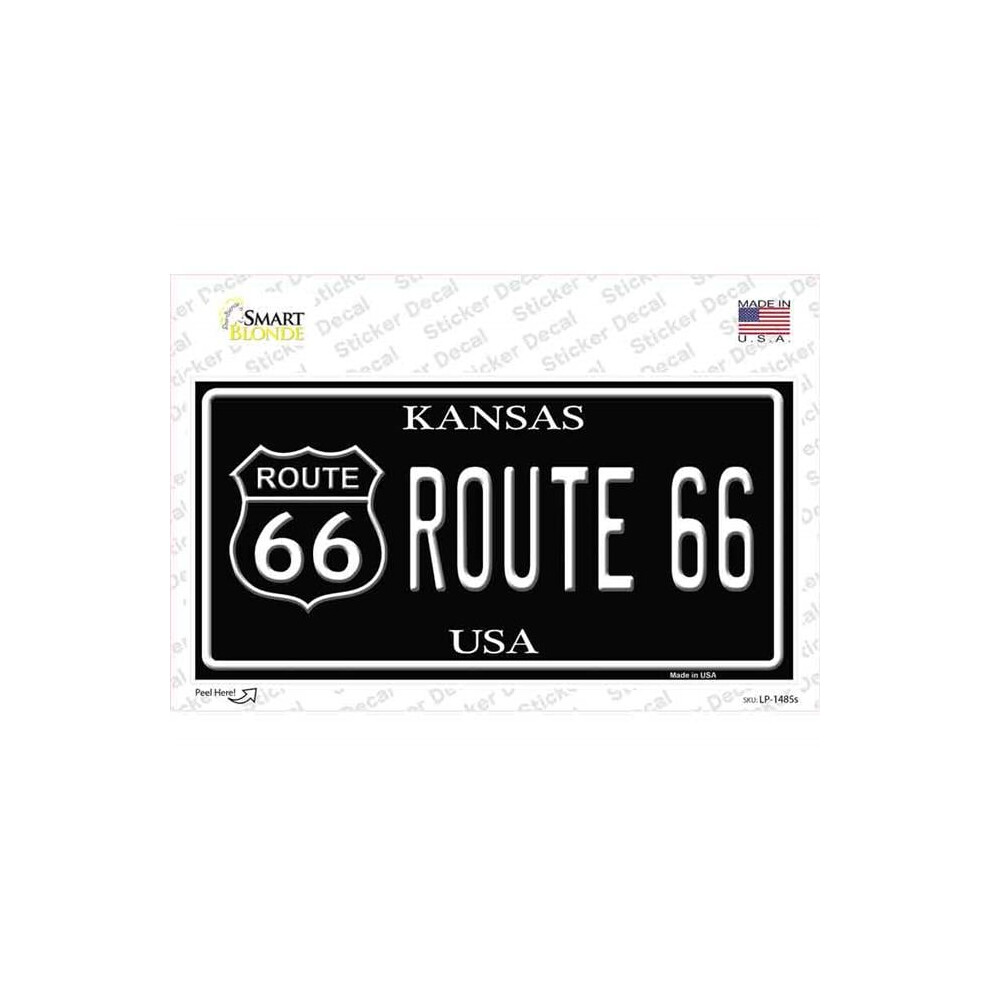 Smart Blonde Lp-1485S-M Route 66 Kansas Novelty Sticker Decal - Medium Black 792636496264