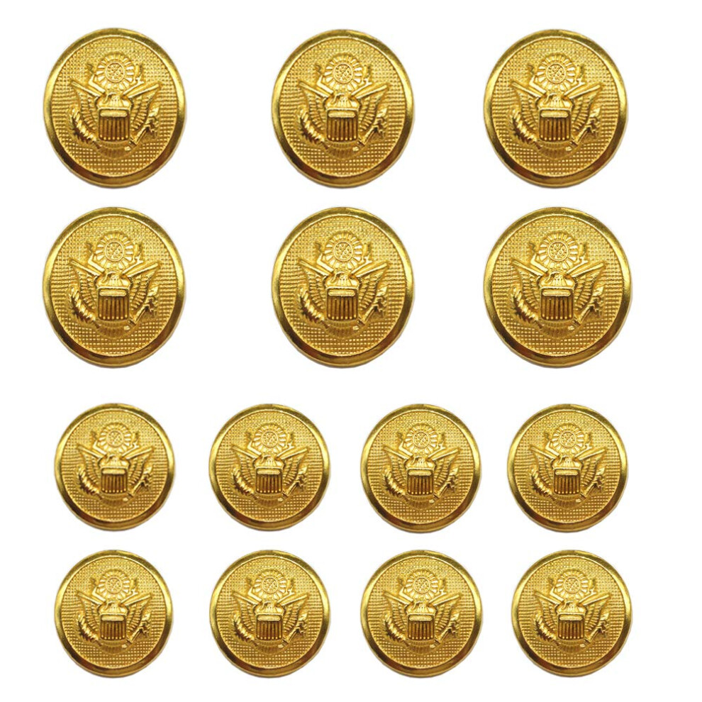 Yahoga 14Pcs Gold Blazer Buttons For Suits Blazers Sport Coats 20Mm 15Mm Metal Shank Blazer Buttons Set For Sewing Coats Suits Blazers (MB20