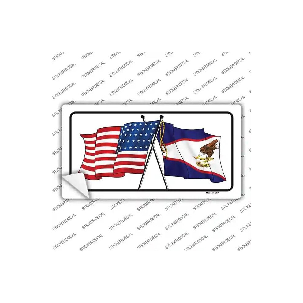 Smart Blonde Lp-13807S-L American Samoa Usa Crossed Flags Novelty Sticker Decal - Large 792636495304