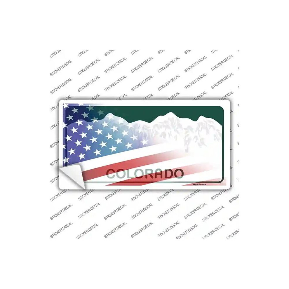 Smart Blonde Lp-12335S-L Colorado With American Flag Novelty Sticker Decal - Large 792636494864