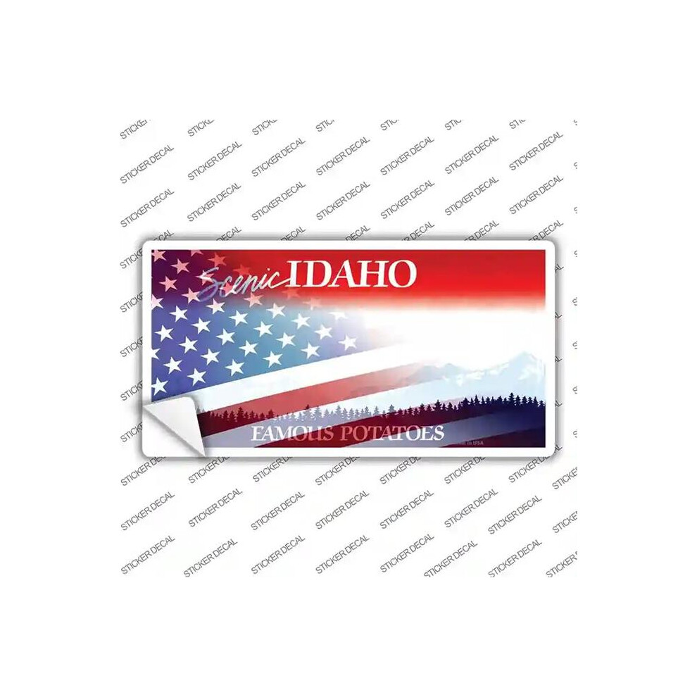 Smart Blonde Lp-12341S-L Idaho With American Flag Novelty Sticker Decal - Large 792636494932