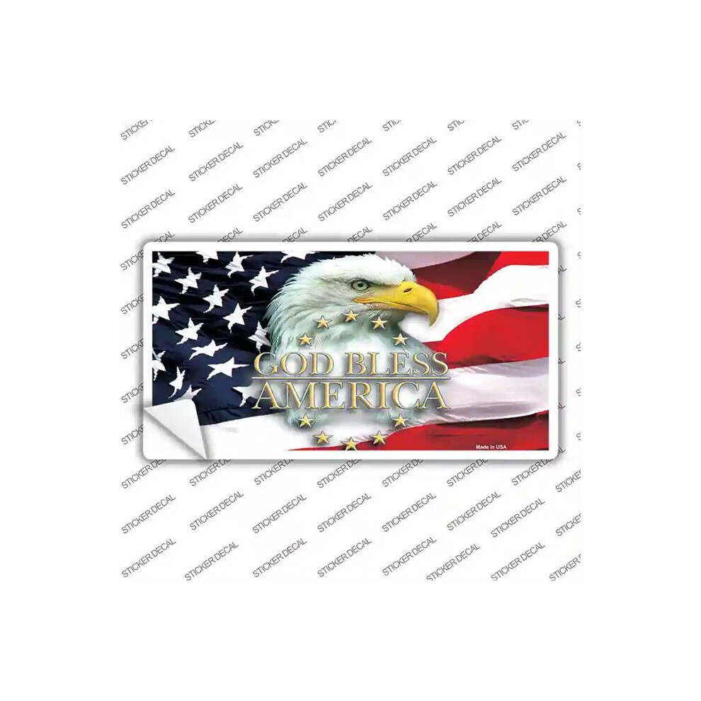Smart Blonde Lp-5348S-L God Bless America Eagle Novelty Sticker Decal - Large 792636500343