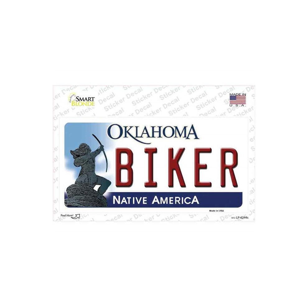 Smart Blonde Lp-6244S-M Biker Oklahoma Novelty Sticker Decal - Medium 792636497896