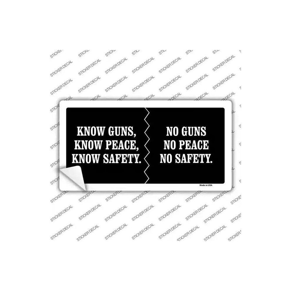 Smart Blonde Lp-4702S-L Know Guns, Know Peace & Know Safety Novelty Sticker Decal - Large 792636500633