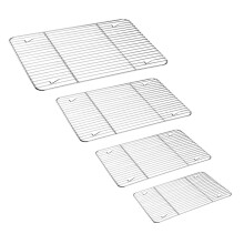 Conjunto de rack de resfriamento de equipes de 4 prateleiras de assar a   o inoxid   vel para assadeira forno de torradeira