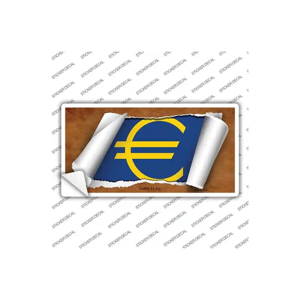 Smart Blonde Lp-9175S-L Euro Flag Scroll Novelty Sticker Decal - Large 792636504600