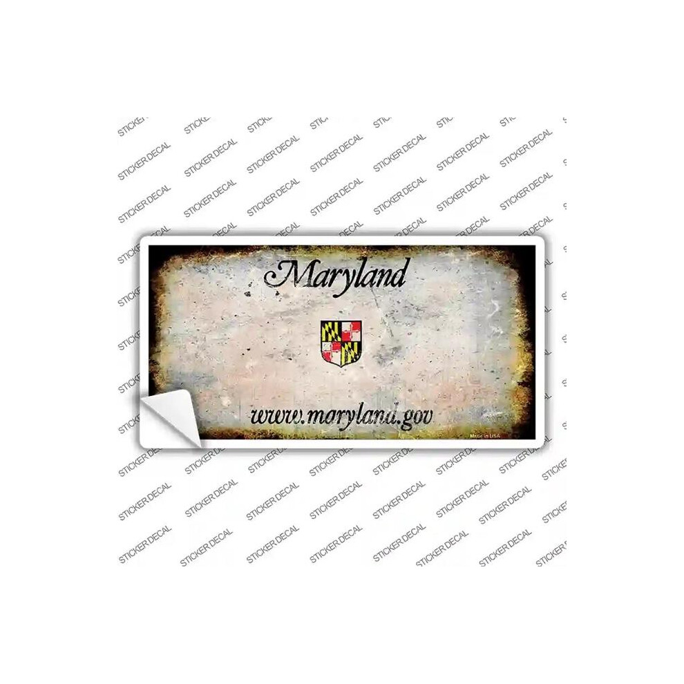 Smart Blonde Lp-8137S-S Maryland State Rusty Novelty Sticker Decal - Small 792636503788