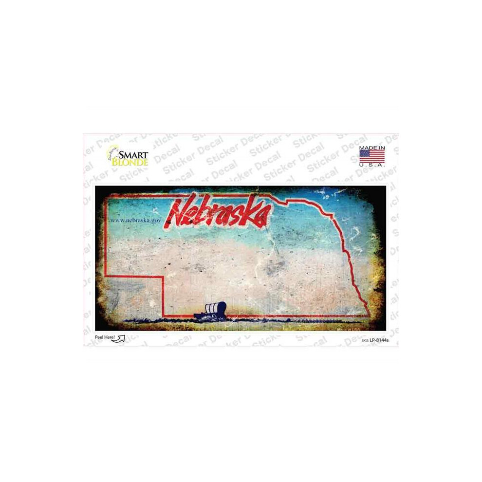 Smart Blonde Lp-8144S-M Nebraska State Rusty Novelty Sticker Decal - Medium 792636503801