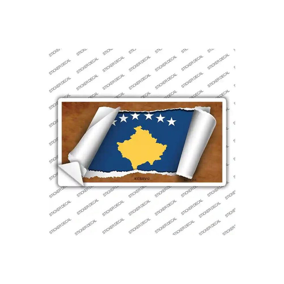 Smart Blonde Lp-9206S-Xl Kosovo Flag Scroll Novelty Sticker Decal - Extra Large 792636504792