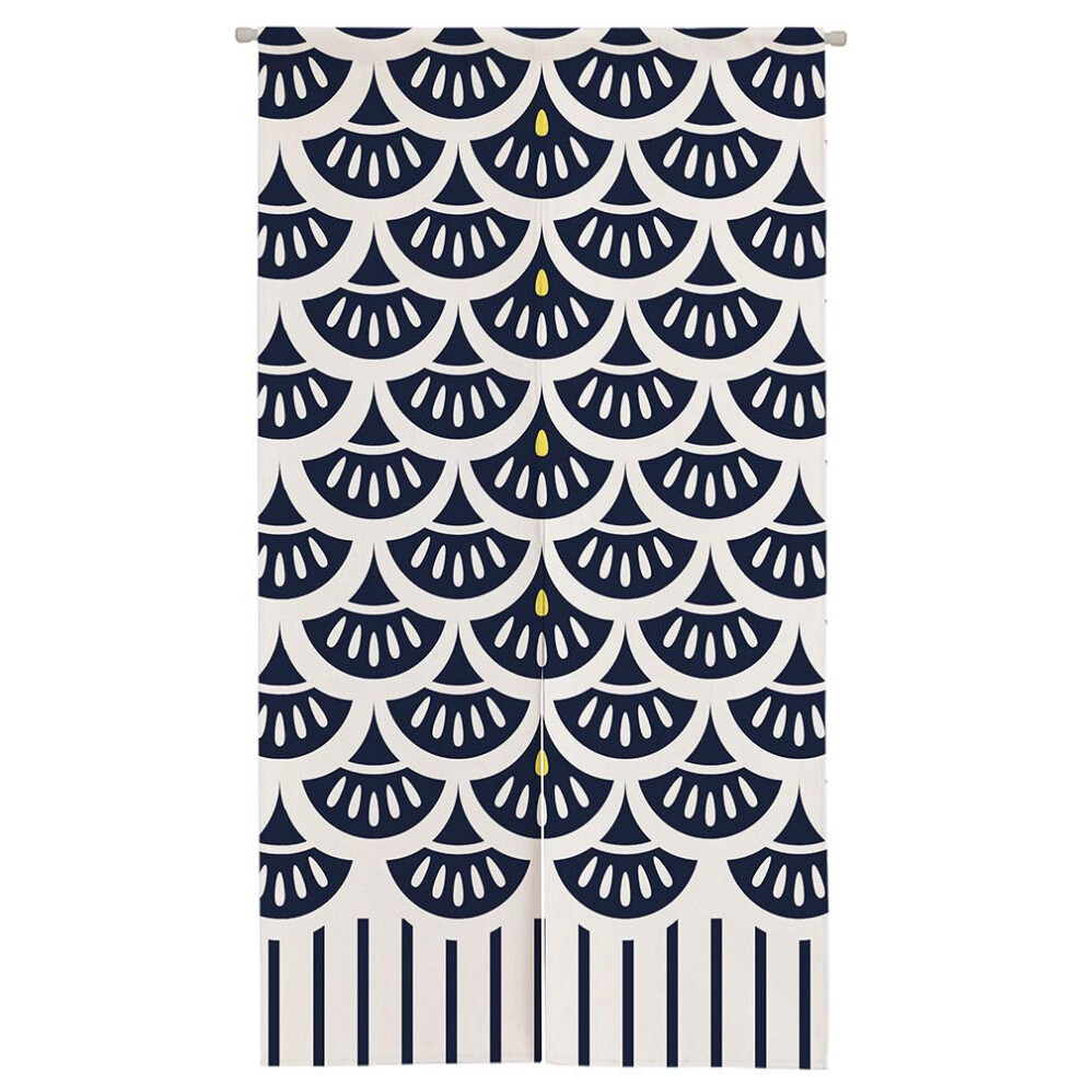 Ofat Home Japanese Curtain Doorway Noren Tapestry Wall Hanging Bedroom Kitchen Bathroom Divider Room Decor, Ginkgo Leaf Simple Dark Blue, 33.5"x 59"-image-OPC-PFYR29Q-NEW
