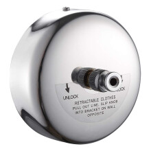 JOOM Retractable Clothesline Stainless Steel Heavy Duty 9Feet(MAX) for Hanging Drying in Bathroom Laundry Hotels Chrome Finish Round Style
