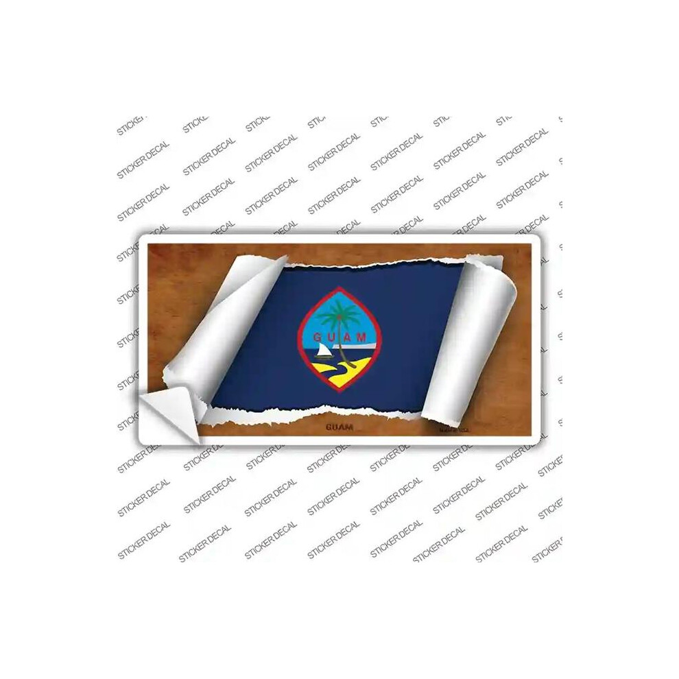 Smart Blonde Lp-9186S-S Guam Flag Scroll Novelty Sticker Decal - Small 792636504655