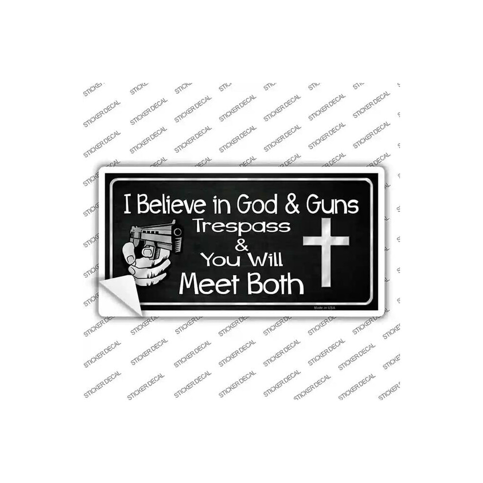 Smart Blonde Lp-8287S-Xl God & Guns Novelty Sticker Decal - Extra Large 792636504525