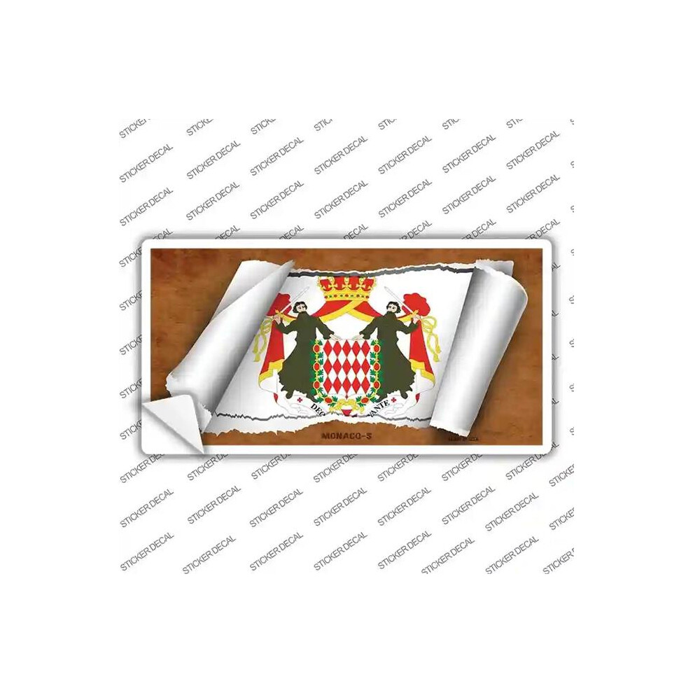 Smart Blonde Lp-9237S-L Monaco Flag Scroll 1 Novelty Sticker Decal - Large 792636505799