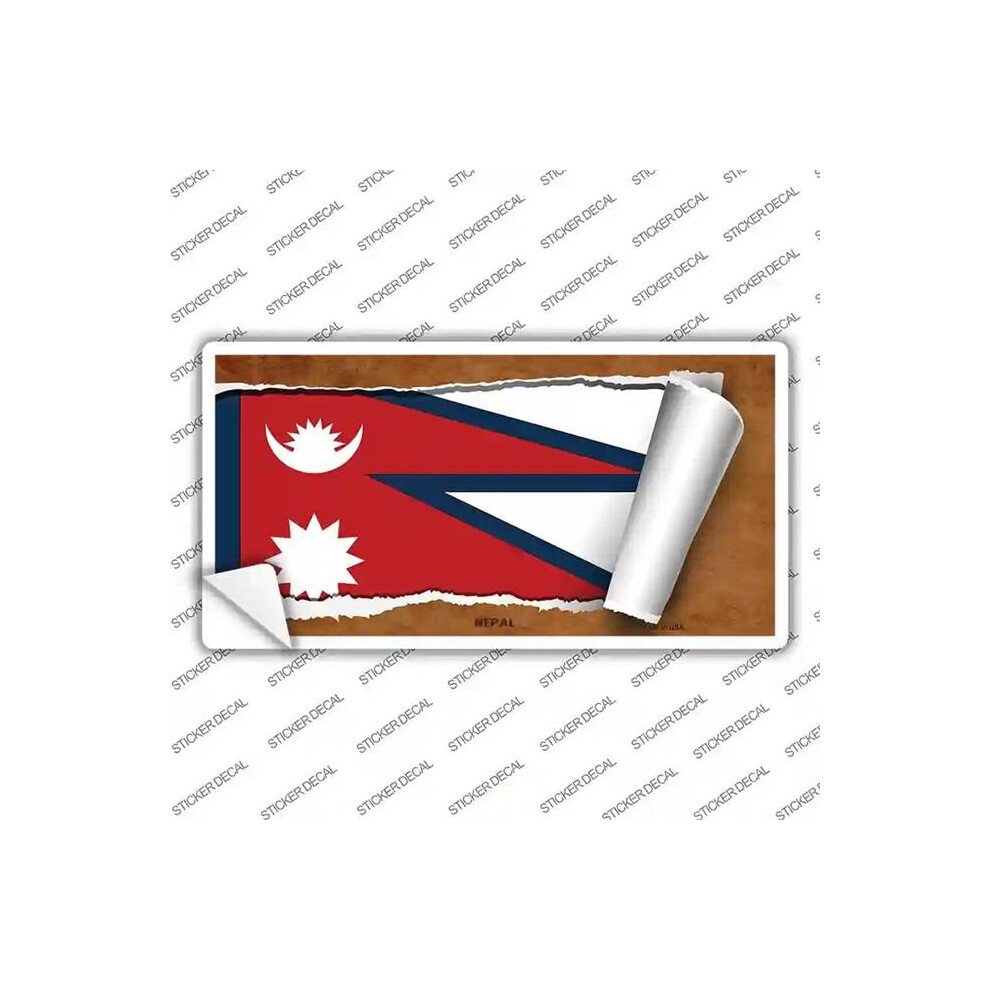 Smart Blonde Lp-9247S-S Nepal Flag Scroll Novelty Sticker Decal - Small 792636507236