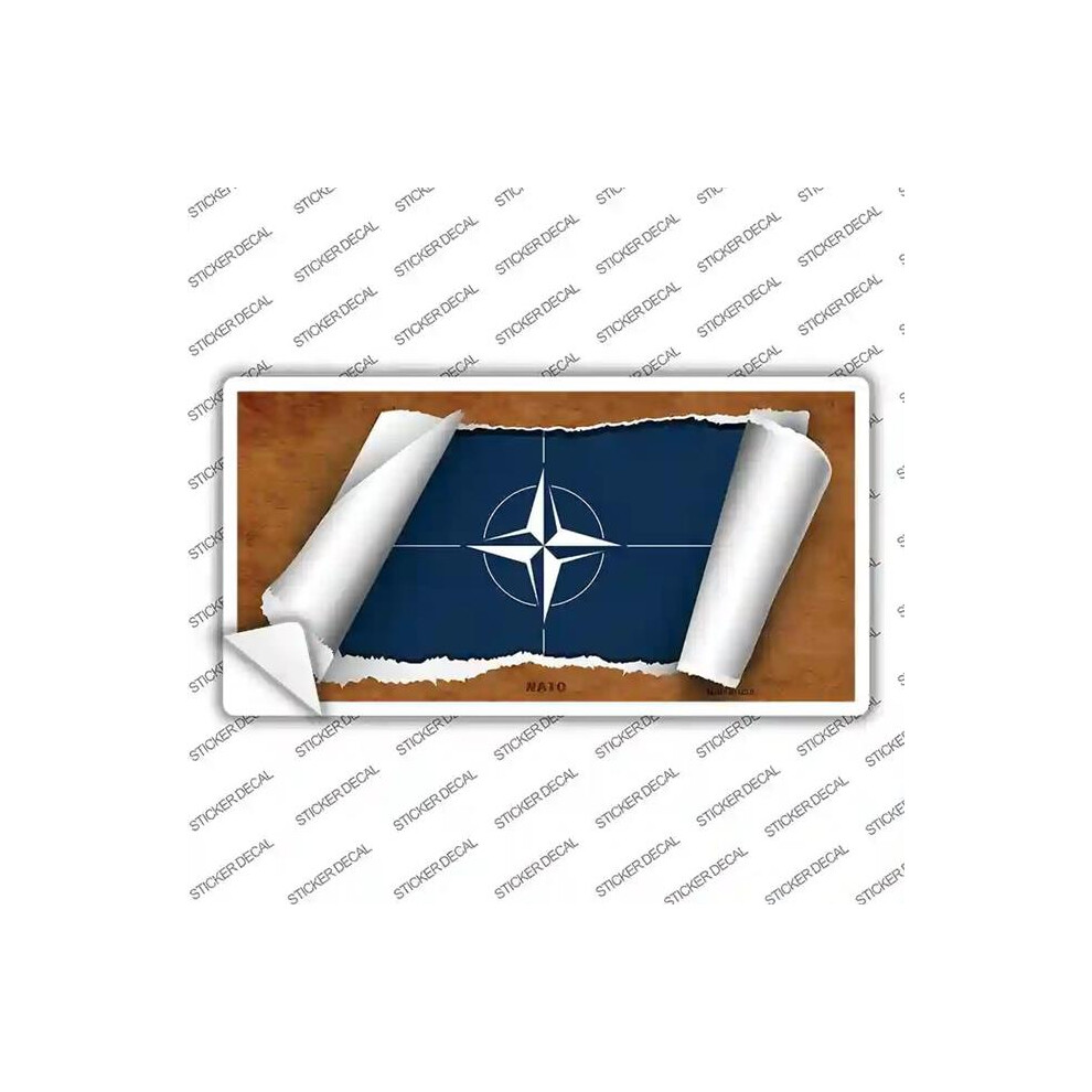 Smart Blonde Lp-9245S-L Nato Flag Scroll Novelty Sticker Decal - Large 792636507205