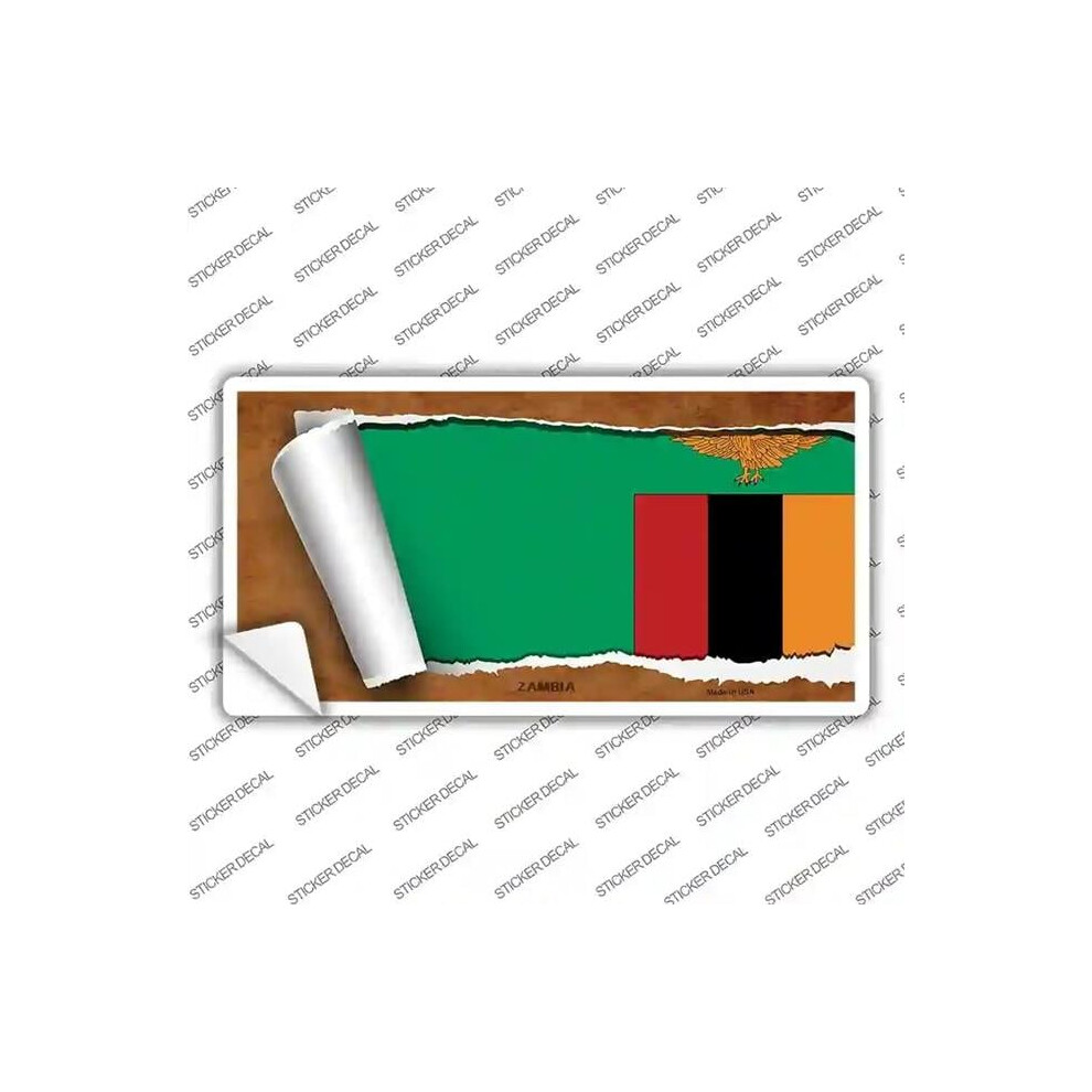 Smart Blonde Lp-9319S-L Zambia Flag Scroll Novelty Sticker Decal - Large 792636508165