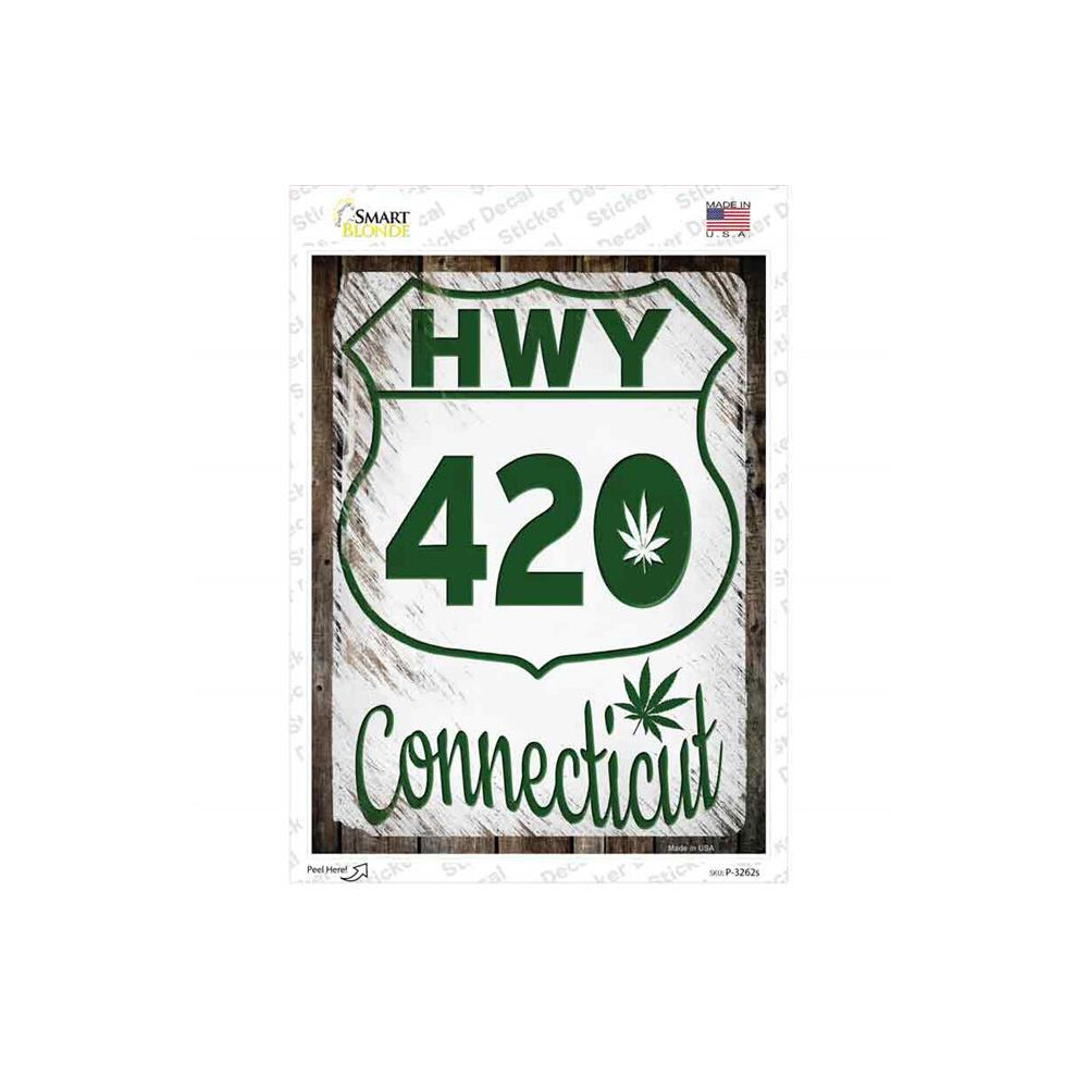 Smart Blonde P-3262S-M Hwy 420 Connecticut Novelty Rectangle Sticker Decal - Medium 792636509711
