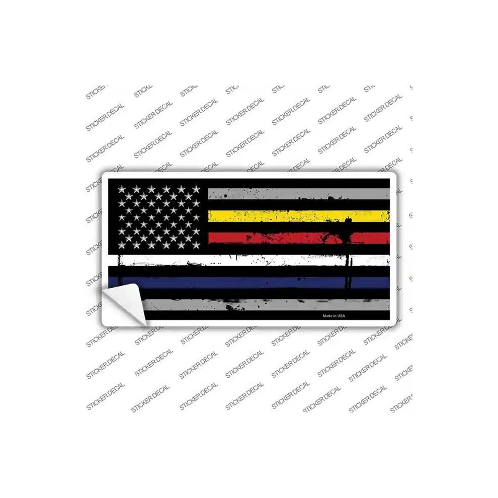 Smart Blonde Lp-9423S-S American Flag Police, Fire & Ems Novelty Sticker Decal - Small 792636508424