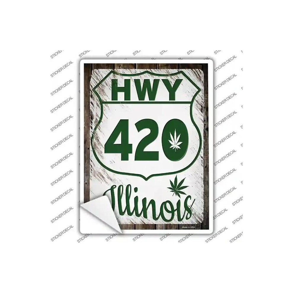 Smart Blonde P-3268S-L Hwy 420 Illinois Novelty Rectangle Sticker Decal - Large 792636509766