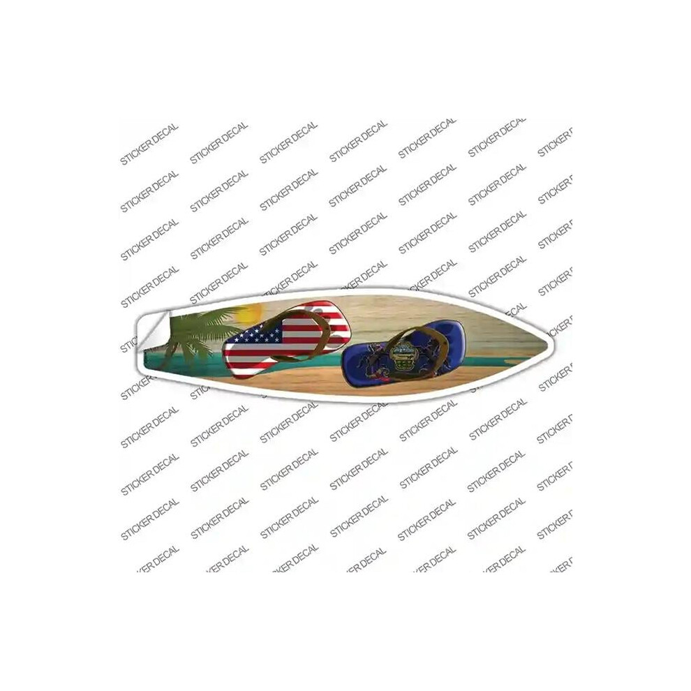 Smart Blonde Sb-276S-Xl Pennsylvania Flag Flip Flop Novelty Surfboard Sticker Decal - Extra Large 792636511066
