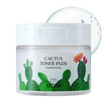 YADAH Cactus Toner Pads 5,07 uncji plynu 60 szt. Oczyszczanie twarzy bez okrucienstwa Zluszczajacy tonizujace chusteczki nawilzajace do przezroczysty