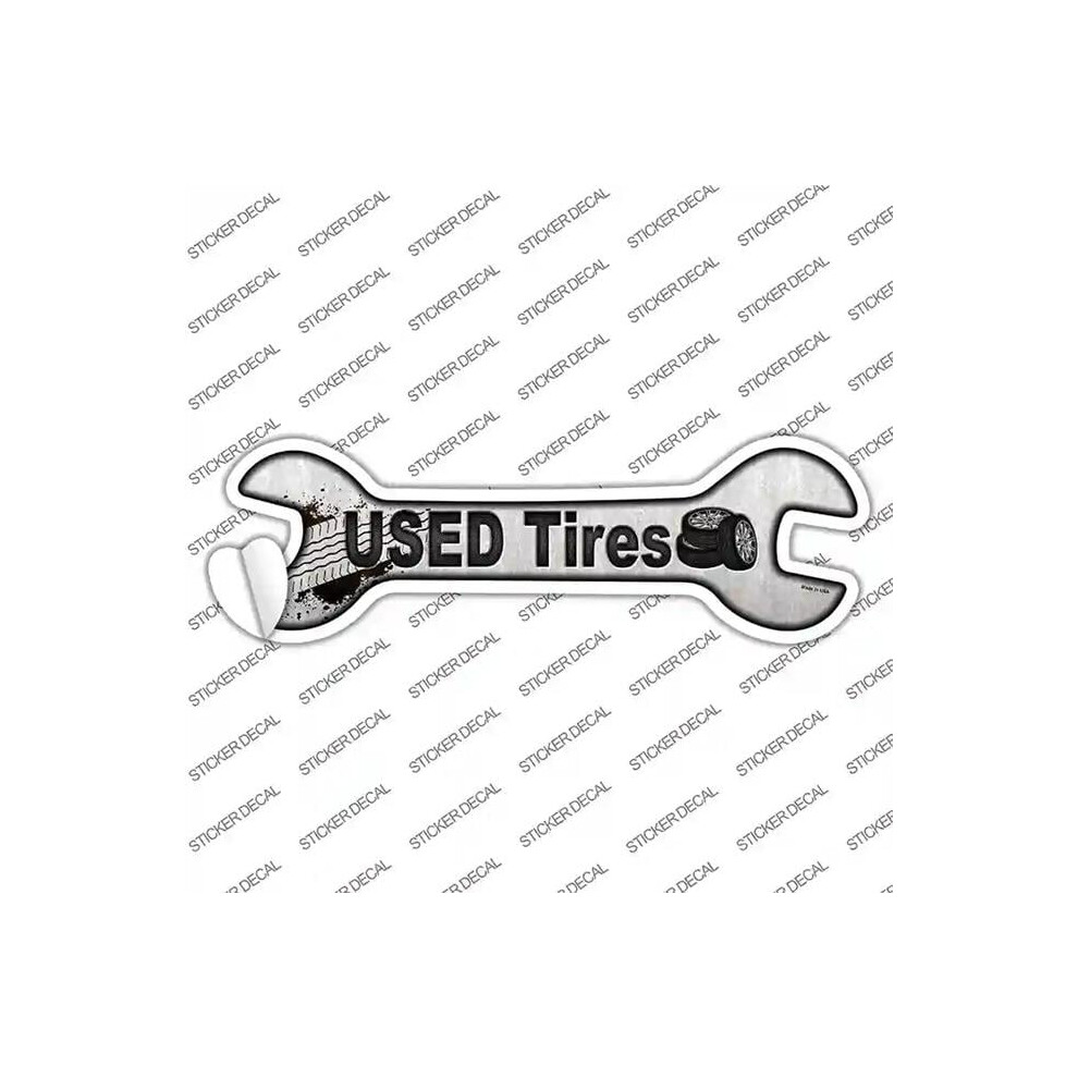 Smart Blonde W-057S-L Used Tires Novelty Wrench Sticker Decal - Large 792636512315