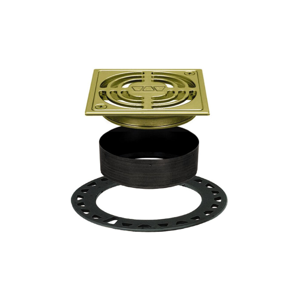 Schluter Kerdi-Drain Contour Shower Grate Kit With Integrated Slope Bonding Flange – Square Brushed Brass Anodized Finish Kd4grkamgb