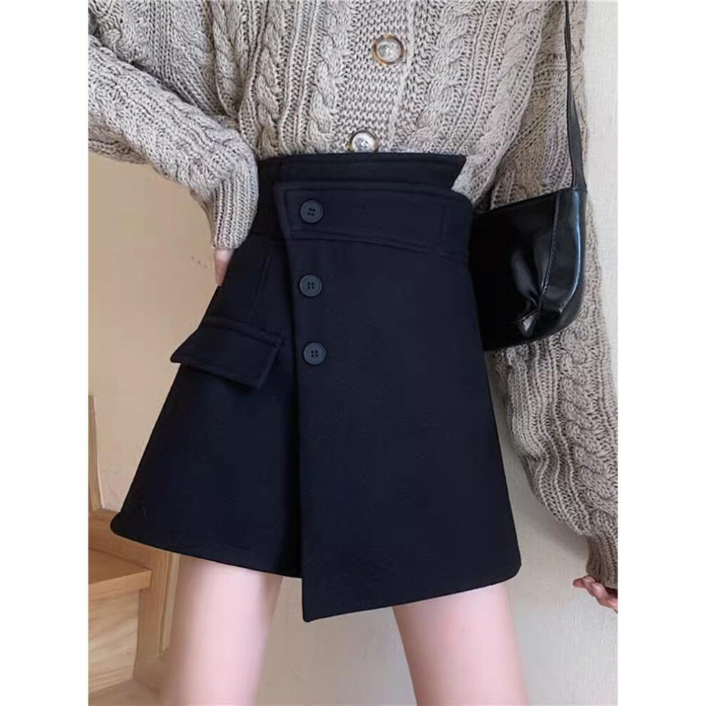 (3XL) Spring 2024 Women's High-Waist Slim A-Line Skirt-Shorts: Korean Style, Irregular Design