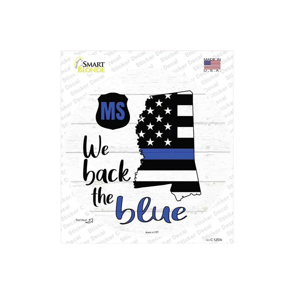 Smart Blonde C-1253S-M Mississippi Back The Novelty Circle Sticker Decal - Medium Blue 792636517310