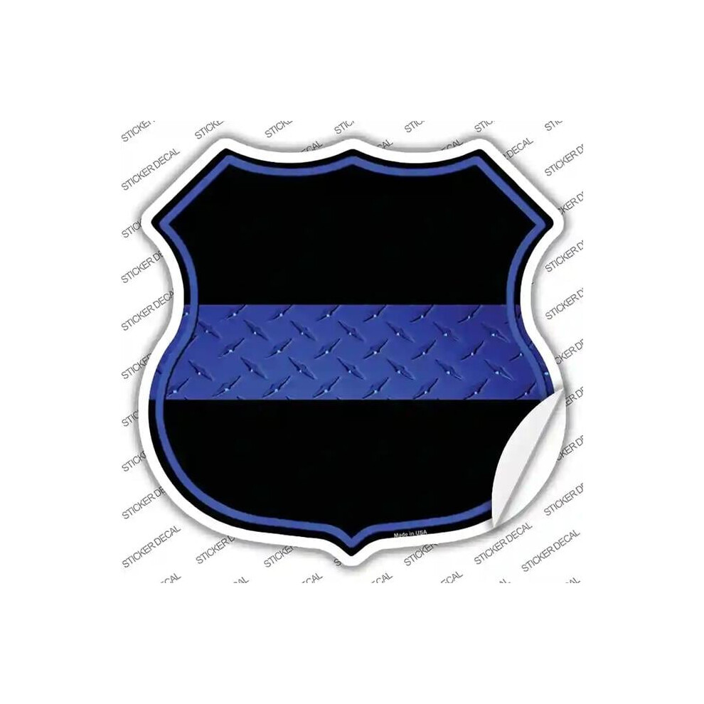 Smart Blonde Hs-546S-L Thin Line Novelty Highway Shield Sticker Decal - Large Blue 792636518157